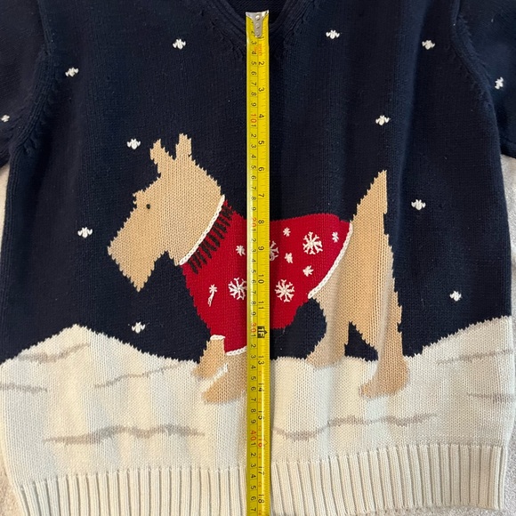 Liz Claiborne Navy Sweater with Dog Design - Picture 9 of 11
